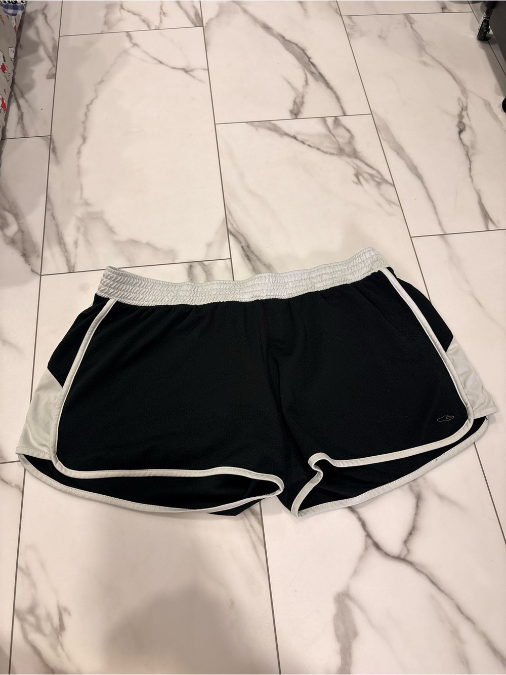 Champion Black Athletic Shorts with White Trim